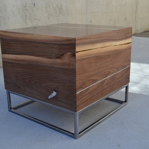 Unique accent table, wooden cube, side table, live edge small table, small coffee table, unique coffee table image 9