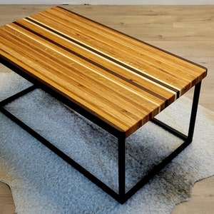 Metzger Tisch, Massivholz Couchtisch, Holz und Stahltisch, Wohnzimmermöbel, UnikatTisch, moderner Tisch, moderner Tisch, moderner Tisch Bild 7