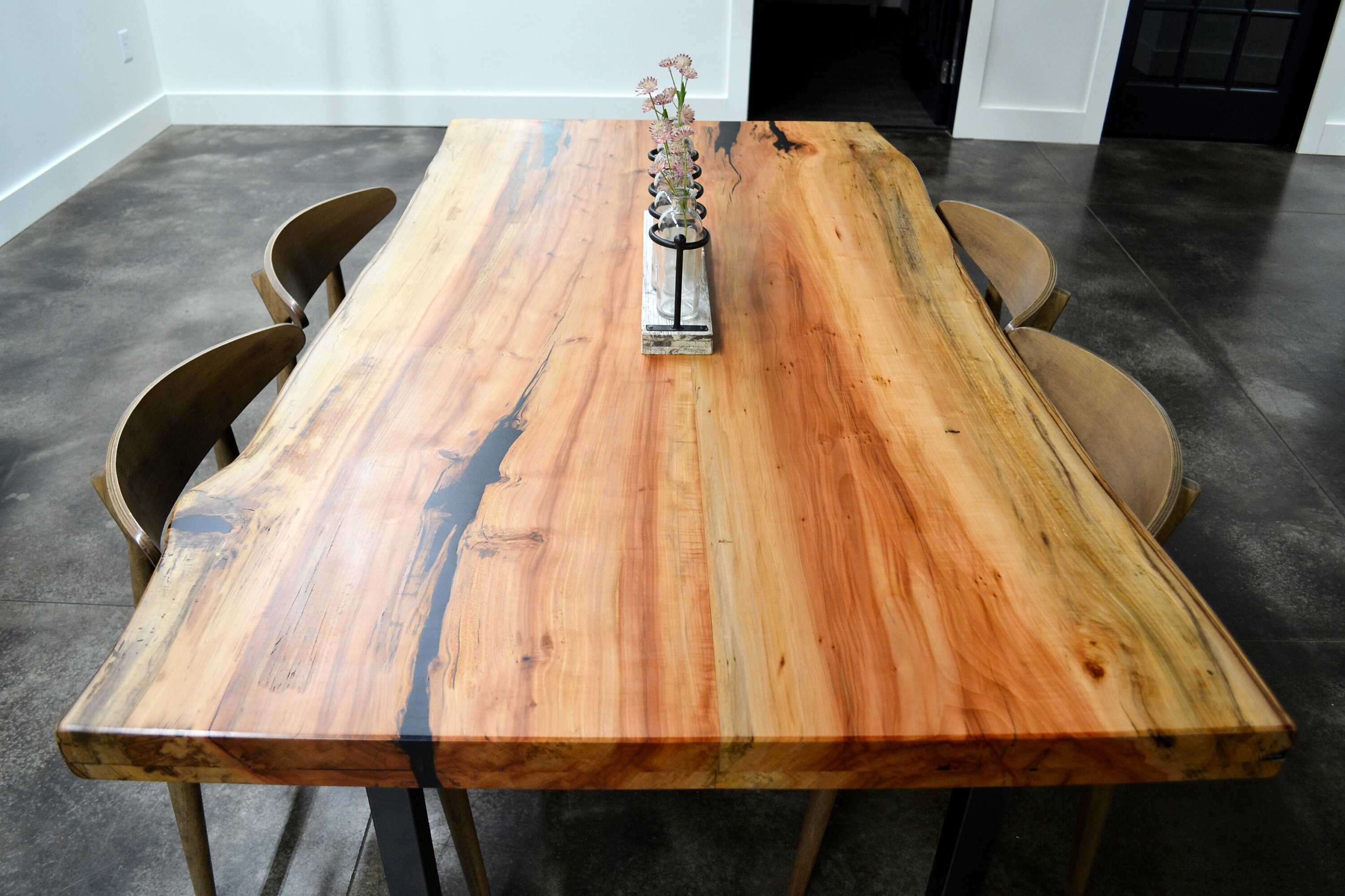 Live Edge Exotic Wood Epoxy Resin Dining Room Table Etsy