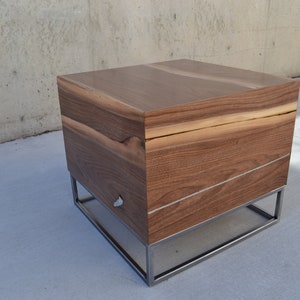 Unique accent table, wooden cube, side table, live edge small table, small coffee table, unique coffee table image 3