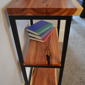 Small Live Edge Red Cedar Console or Entryway Table with Metal Legs image 8