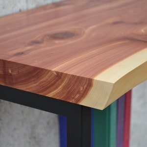 Small Live Edge Red Cedar Console or Entryway Table with Metal Legs image 6