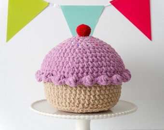 Giant Plush Cupcake Crochet Pattern, Jumbo Amigurumi Pattern, Crochet Plush, Crochet Cupcake, Crochet Dessert, Jumbo Crochet