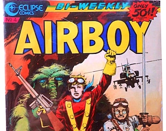 1986 Eclipse Airboy No.4 Eclipse Comic Book, Join the Airfighters!  Very good condition.