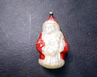 RARE Old Antique German Grumpy Santa Claus Belsnickle Figural Blown Glass Christmas Tree Ornament in Good Condition