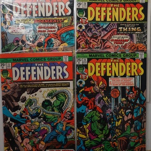 Vintage 1975 The Defenders Comic Book Lot: #19, #20, #23, #24