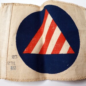Äkta armband från andra världskrigets civilförsvarsflygvakt Vintage CD-patchband 15 tum