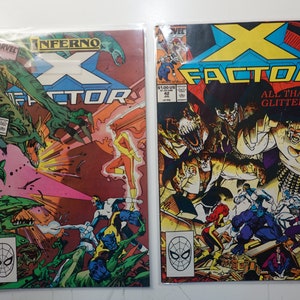 2 X-Factor Comic Books #36 Jan. 1989 & #42 July 1989 in Very Good Condition