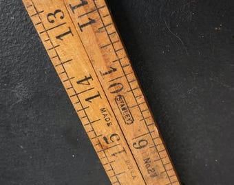 Stanley No.27 Vintage Boxwood & Brass Folding Ruler