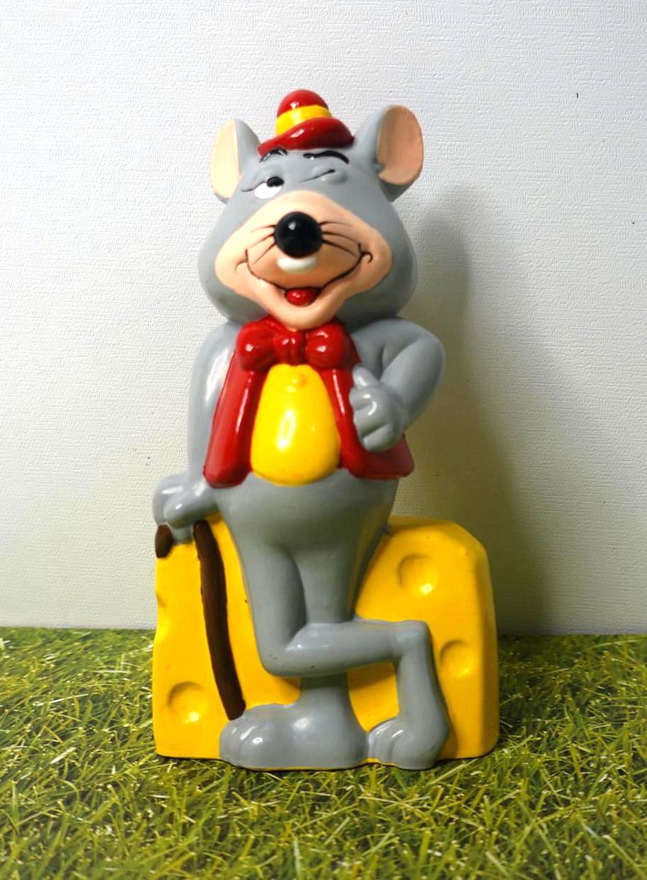 Chuck E Cheese Coinbank / チャッキーチーズ 1985 Chuck E Cheese Winking Mouse Coin Bank Pizza Time Theatre