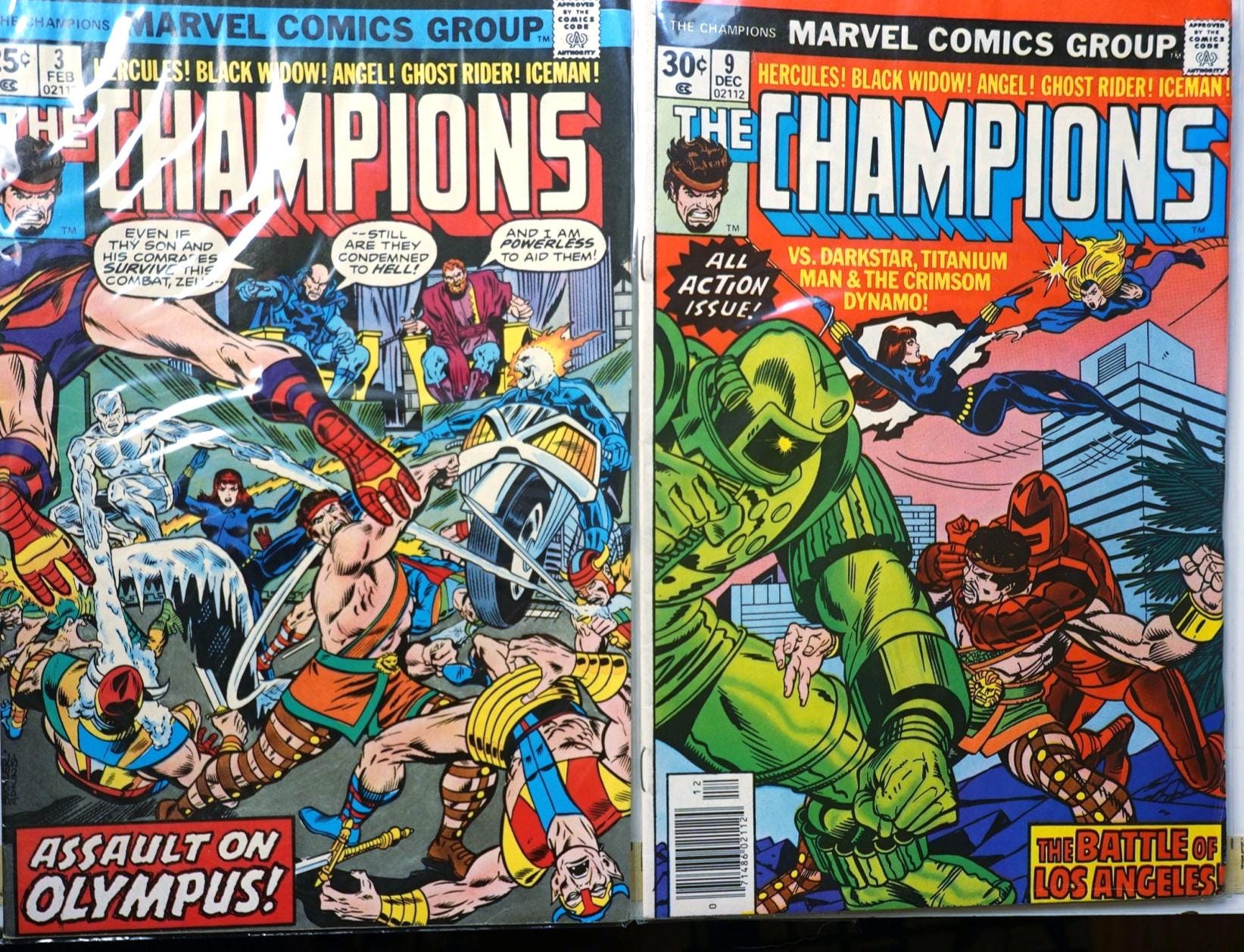 チャンピオンズ #9 1976年12月、#3 1977年2月 マーベルコミックブック