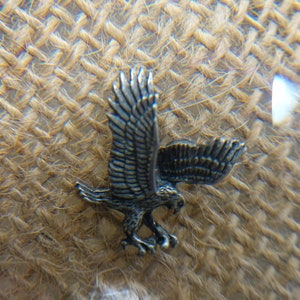 Vintage flying eagle lapel pin pewter silver tone Marked Thailand