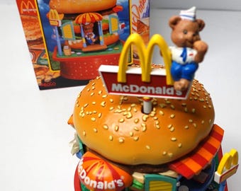 1991 Enesco Mcdonald's Big Mac Musical Box, Food Folks Fun