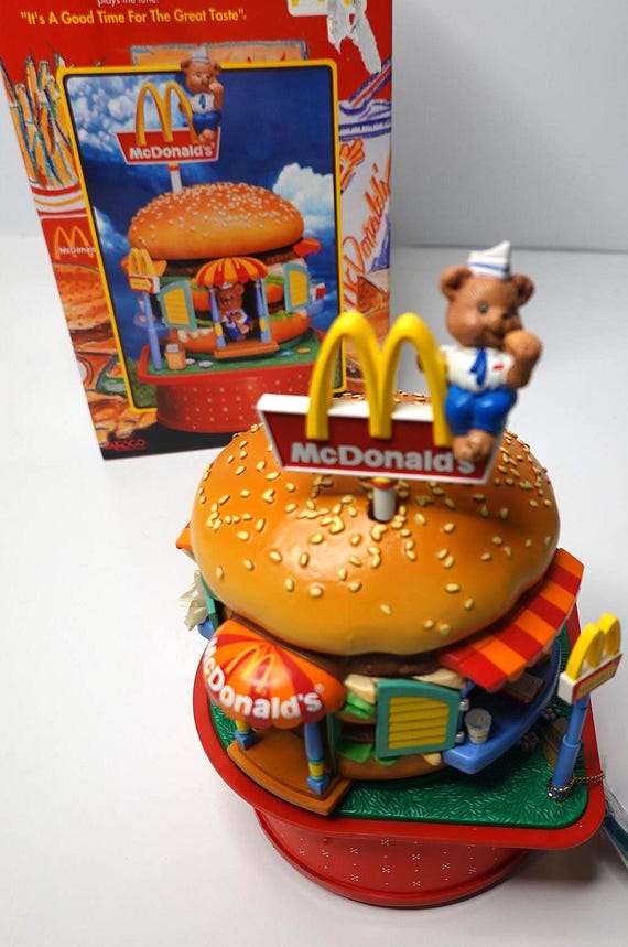 おもちゃ　マクドナルド　エコーマイク　マックさつえいごっこ　希少　1993 1991 Enesco Mcdonald's Big Mac Musical Box, Food Folks Fun