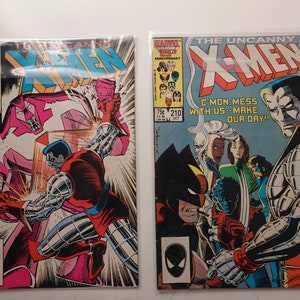 2 Xmen Comic Books #209 Sept 1986 & #210 Oct 1986 C&#39;mon Mess With Us, Make Our Day!