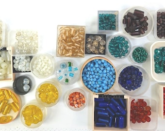 Vintage Mixed Glass Resin Beads Lot – Jewelry Making Supplies, Multicolor Assortment