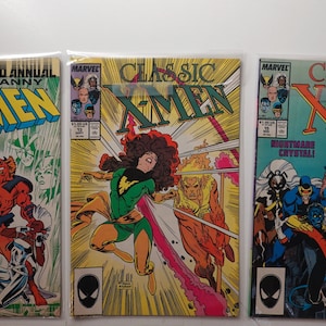 3 The Uncanny XMEN Comic Books #11 1987 Giant Annual/ Classic XMEN #13 Sept/ Classic XMEN #15 Nov 1987