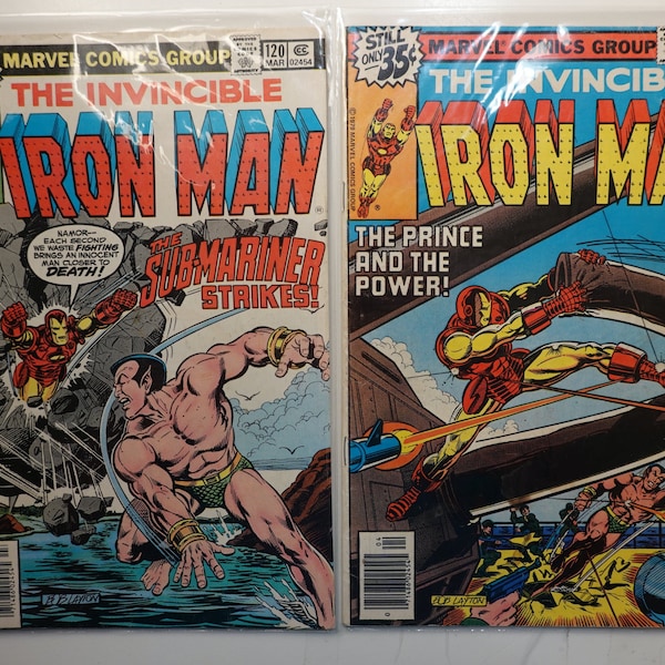 2 The Invincible IRON MAN Comic Books #120 & #121 1979 Newsstand Editions Very Good Condition