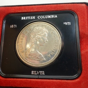 British Columbia 1871 to1971 Canadian Silver Dollar, CollectibleCoin