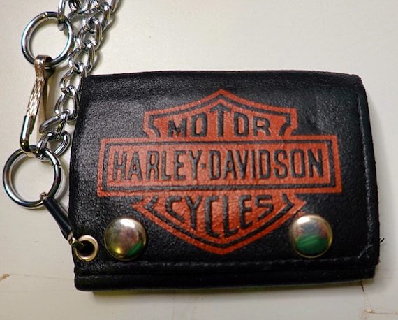 Vintage Harley Davidson MotorCycles Tri Fold Blac… - image 1
