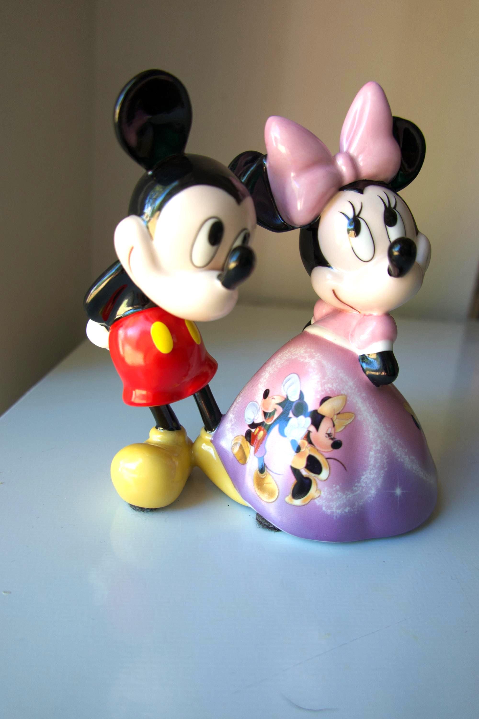 Disney Stuck on You Porcelain Bell Mickey Minnie Bradford Exchange