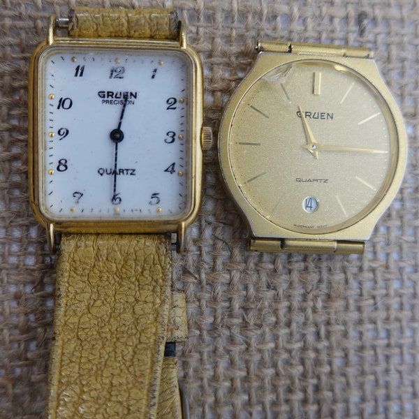 VENTE ! Lot de 2 montres Gruen vintage pour pièces détachées/&/ou réparation