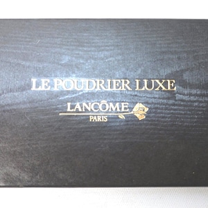 Vintage Lancôme Le Poudrier Luxe Gold Compact m/ Box Paris Makeup Case Oanvänd
