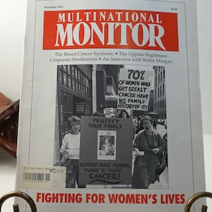 Vintage Multinational Moniter November 1991, Fighting For Women&#39;s Lives, in Very Good Condition