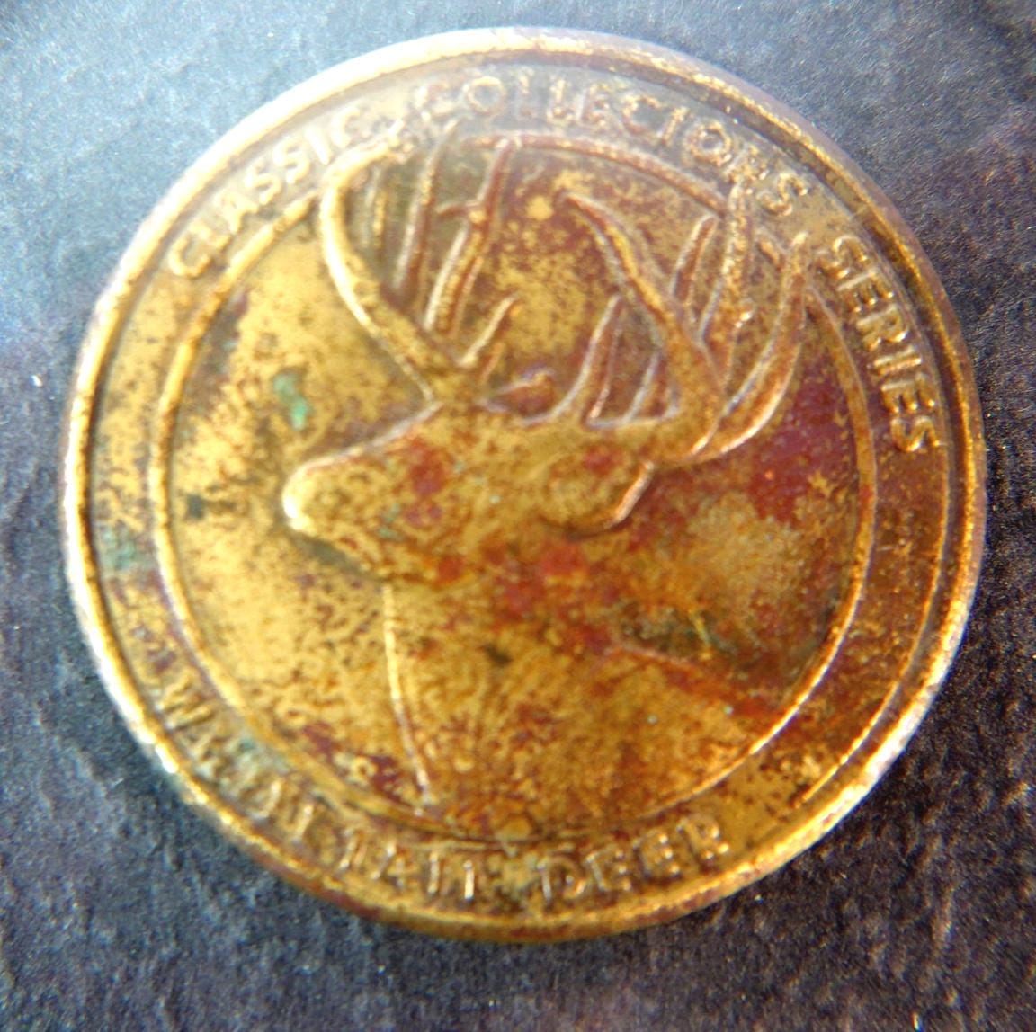 Vintage NRA Whitetail Deer Coin Classic Collectors Series Brass