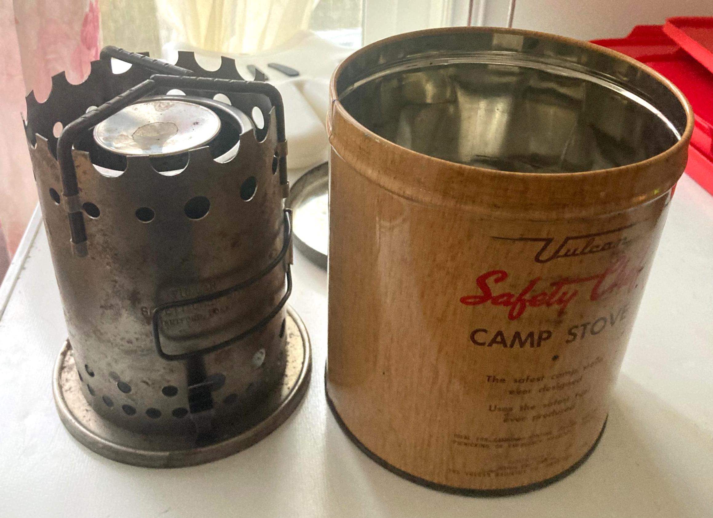 Vulcan Safety Chef Camp Stove Fuel Can Vintage Camping Collectible