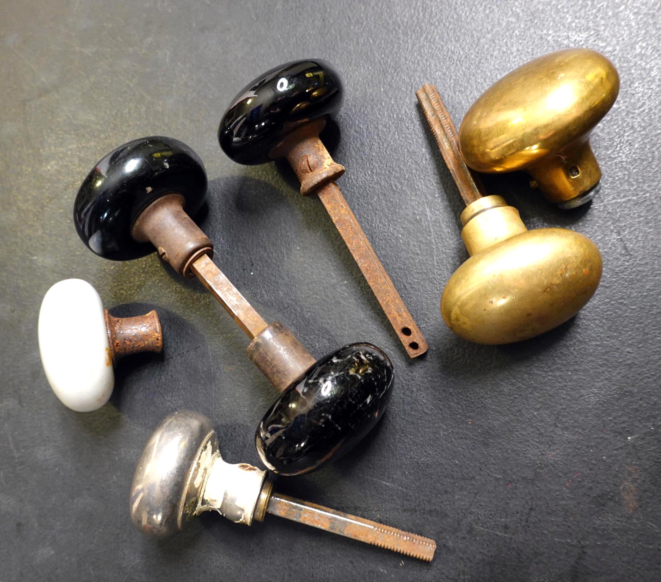ECLECTIC CABINET KNOBS DECOR BLKP-6 Milk Glass Depression