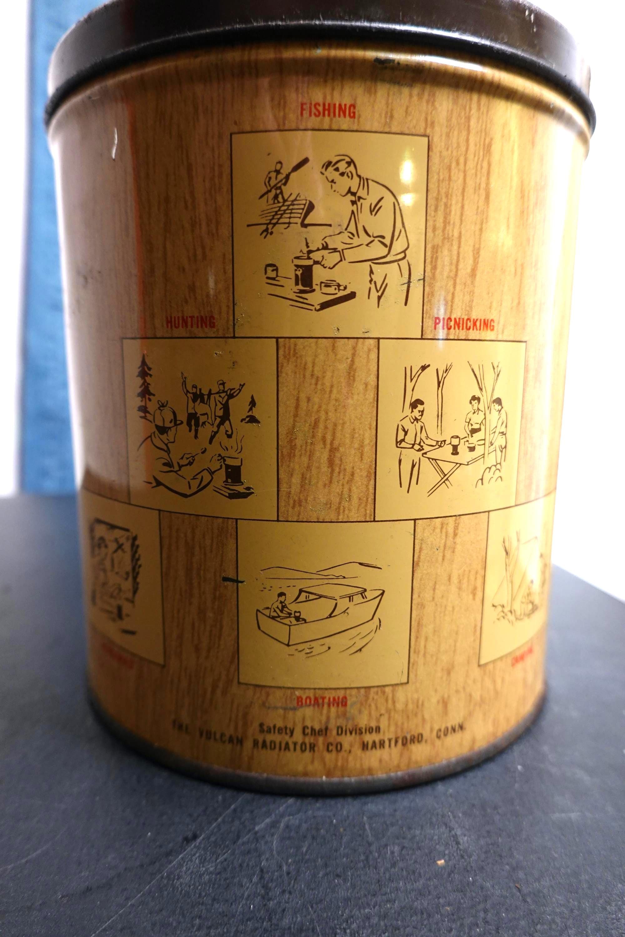 Vulcan Safety Chef Camp Stove Fuel Can Vintage Camping Collectible