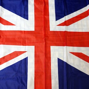 Vintage Ansley Brand British Union Jack Nylon Flag with Brass Grommets