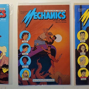 Mechanics 3 Issue Set 1985-Fantagraphics-Jamie Hernandez-Intro by Alan Moore , Love & Rockets