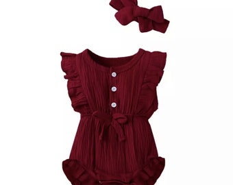 maroon newborn outfit