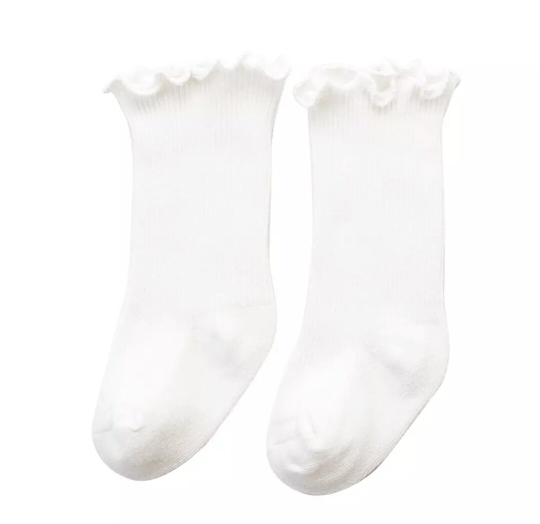 Baby Girl Socks in White Baby Girl Socks Baby Girl Ankle Socks Etsy