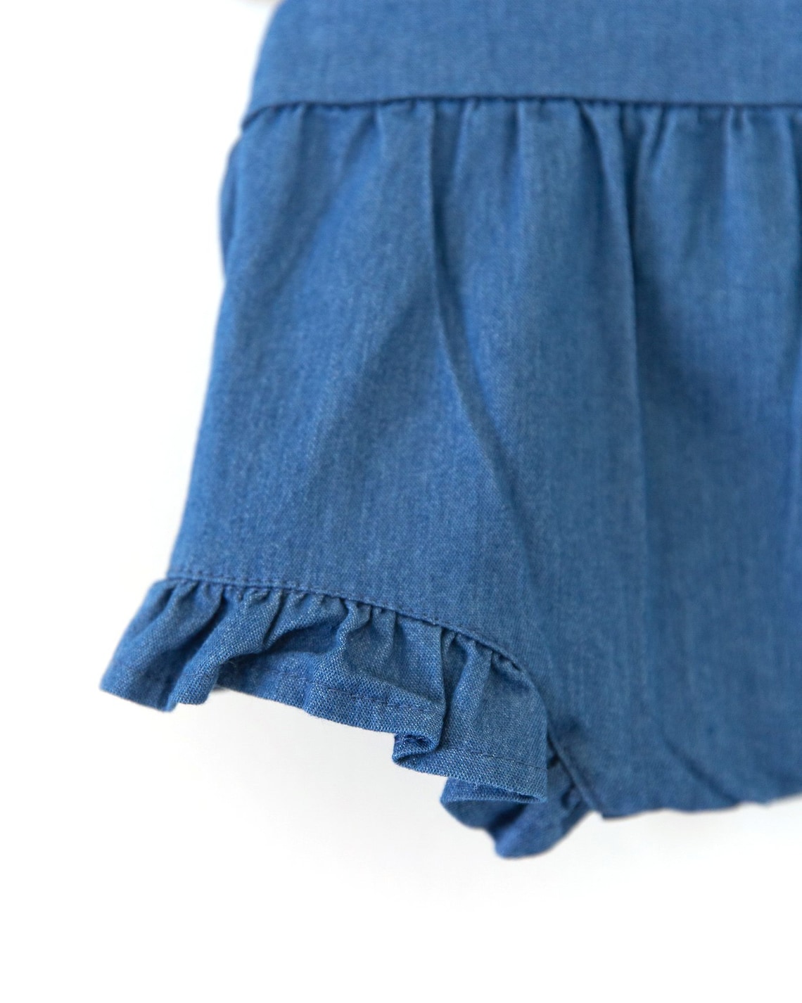 Baby Girl Denim Romper Ruffle Denim Romper Little Girl Denim Etsy