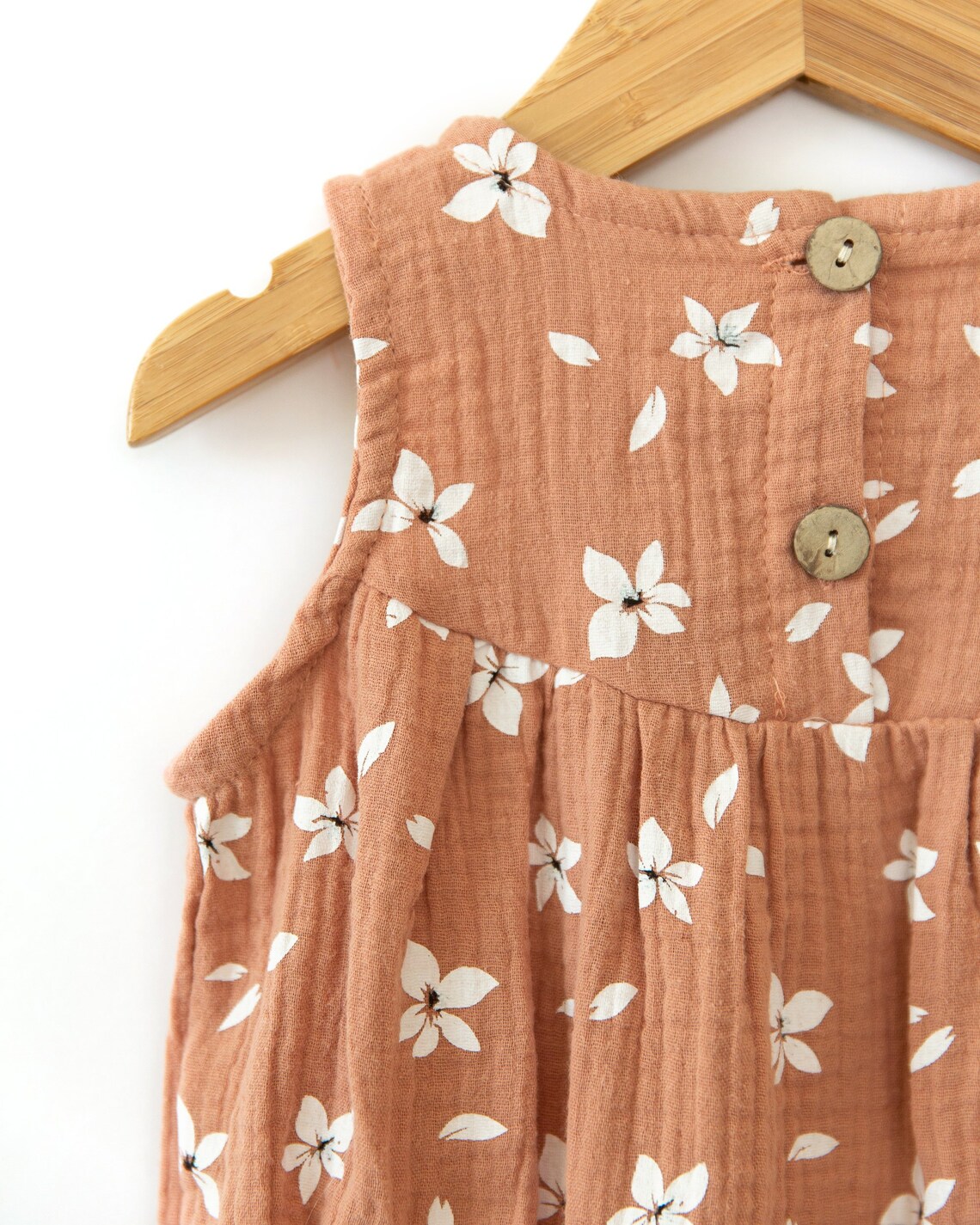 Peach Floral Baby Girl Romper Daisy Baby Girl Romper Summer Etsy