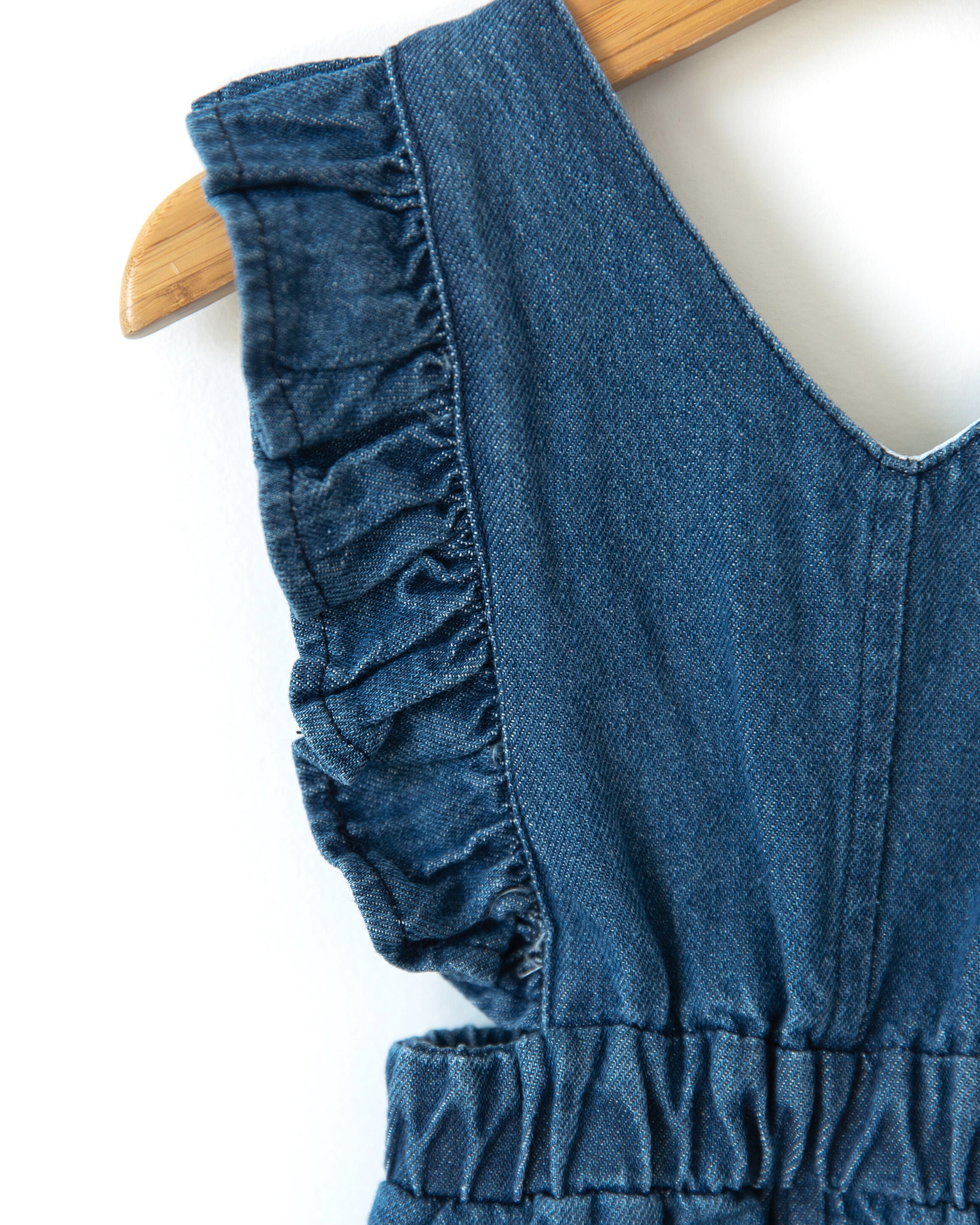 Toddler Denim Jumpsuit Little Girl Denim Jumpsuit Toddler Girl Etsy