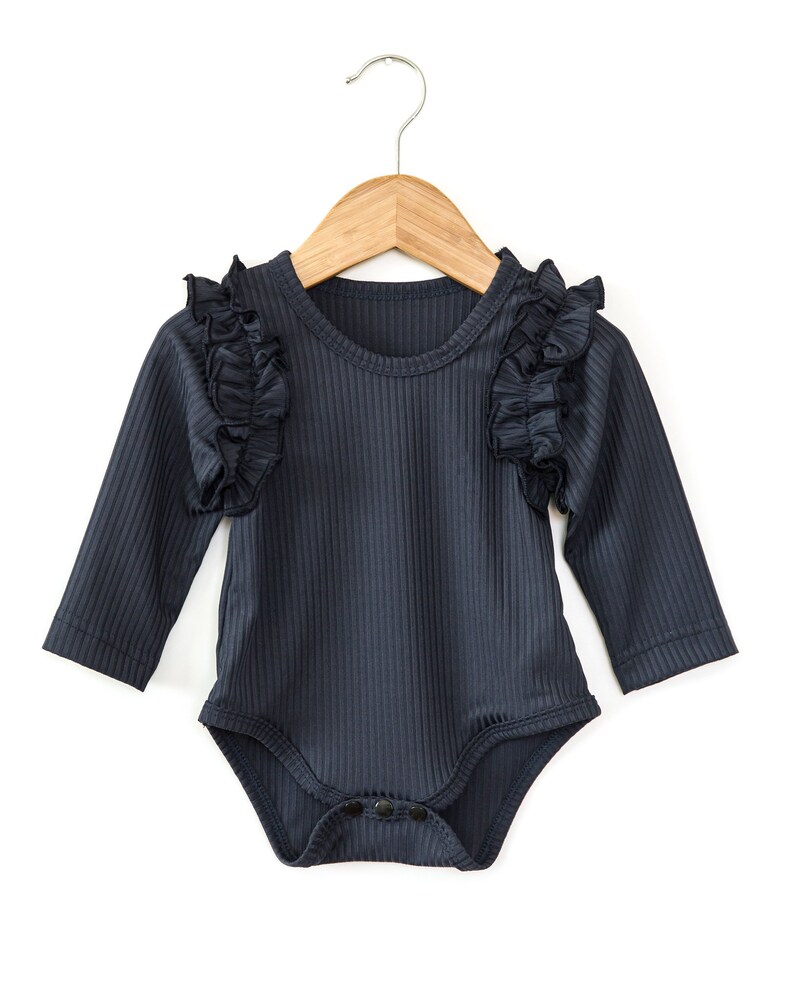 Ruffle Long Sleeve Baby Bodysuit Baby Girl Ruffle Sleeved Etsy
