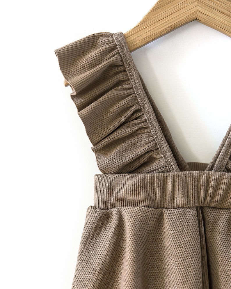 Brown Ruffle Strap Dress Baby Suspender Skirt Baby Girl Etsy