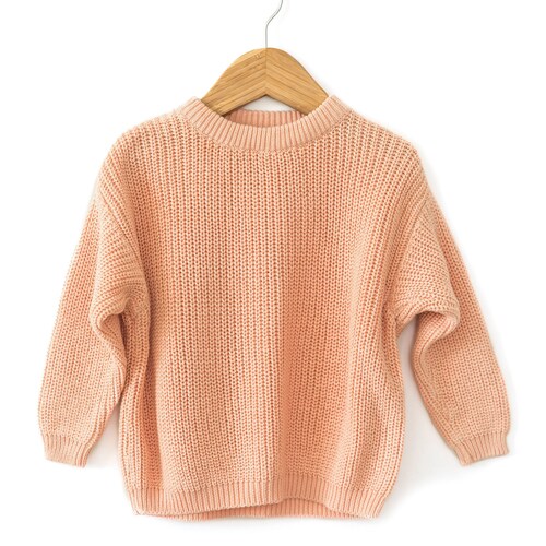 Baby Girl Oversized Sweater in Pink Toddler Girl Sweater Baby Etsy