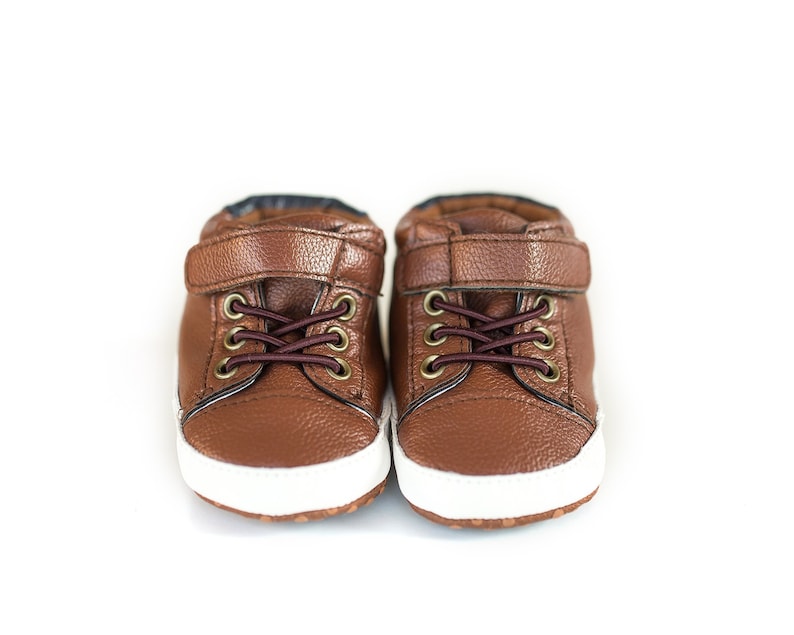 Baby Boy Brown Leather Shoes Baby Boy Sneakers Baby Boy Shoes Etsy