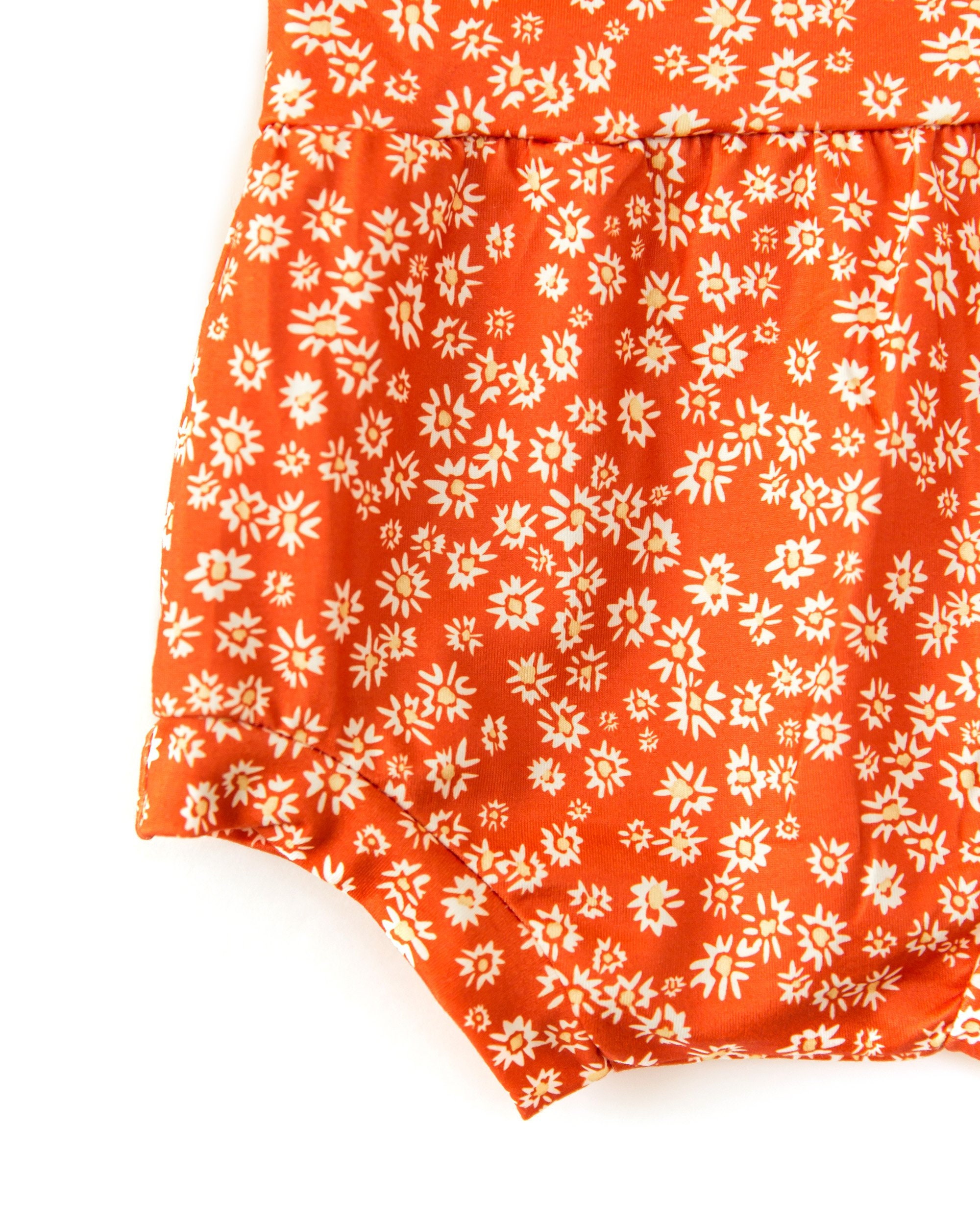 Orange Floral Baby Girl Bloomers Retro Baby Girl Bloomer Etsy