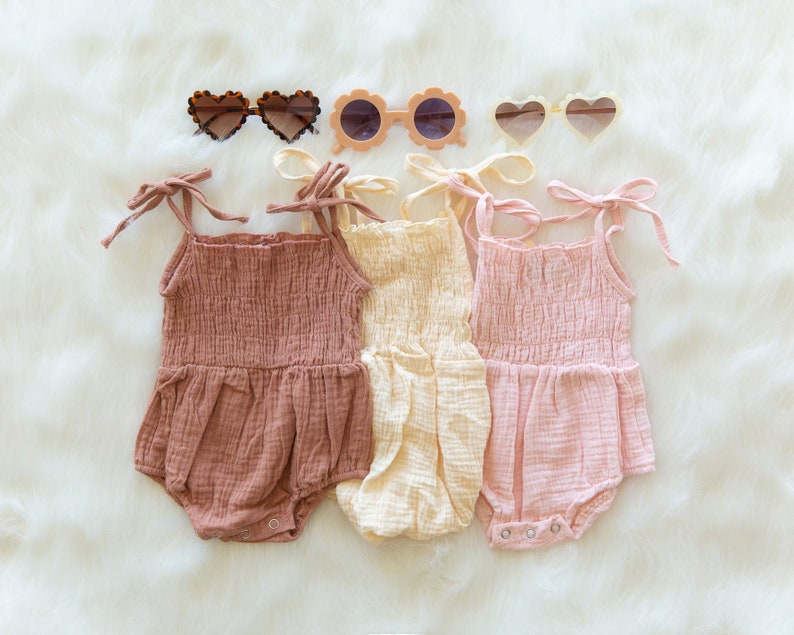 Baby Girl Cream Romper Toddler Girl Summer Romper Baby Girl Etsy