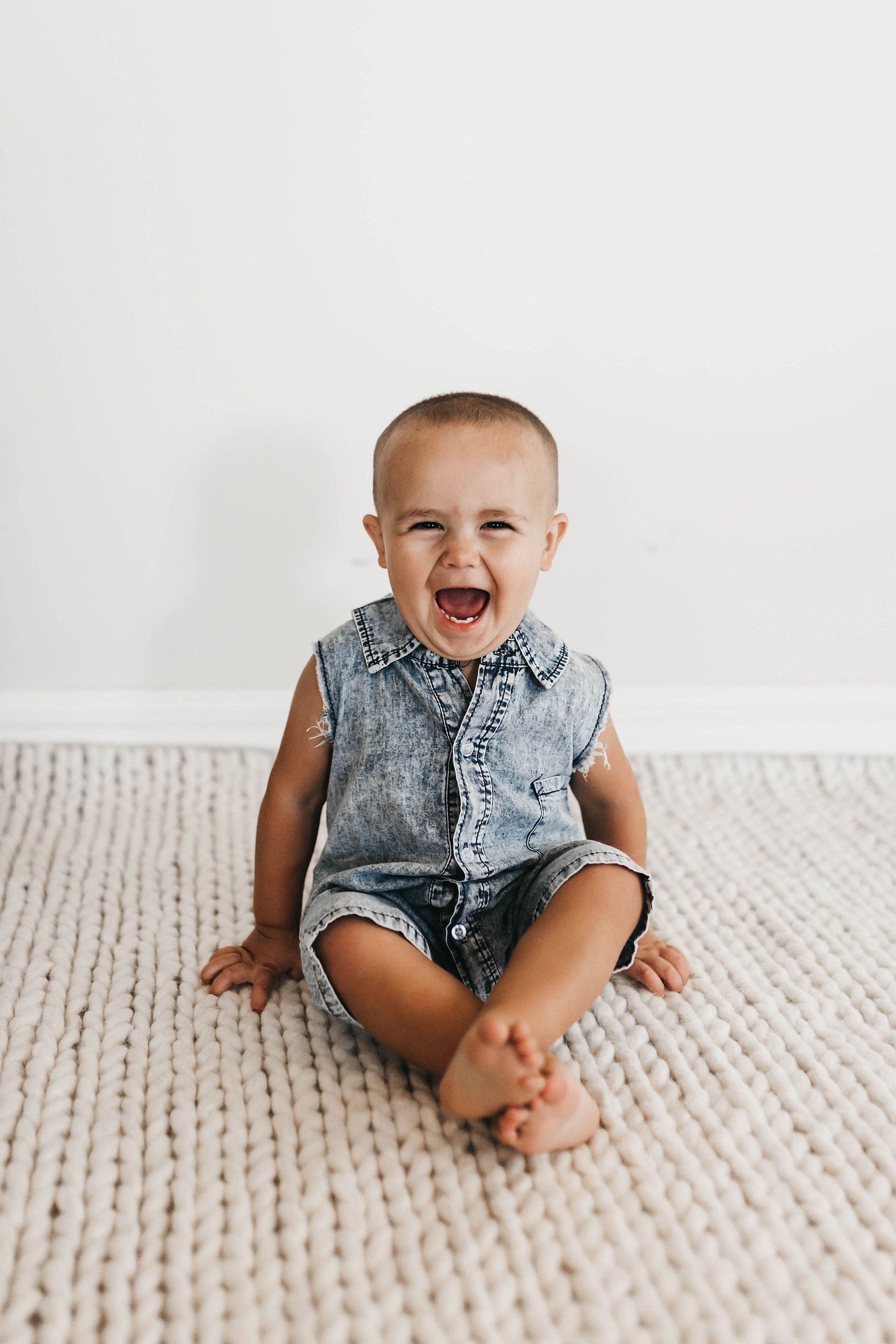 Baby Denim Romper Denim Baby Romper Sleeveless Denim Baby Etsy