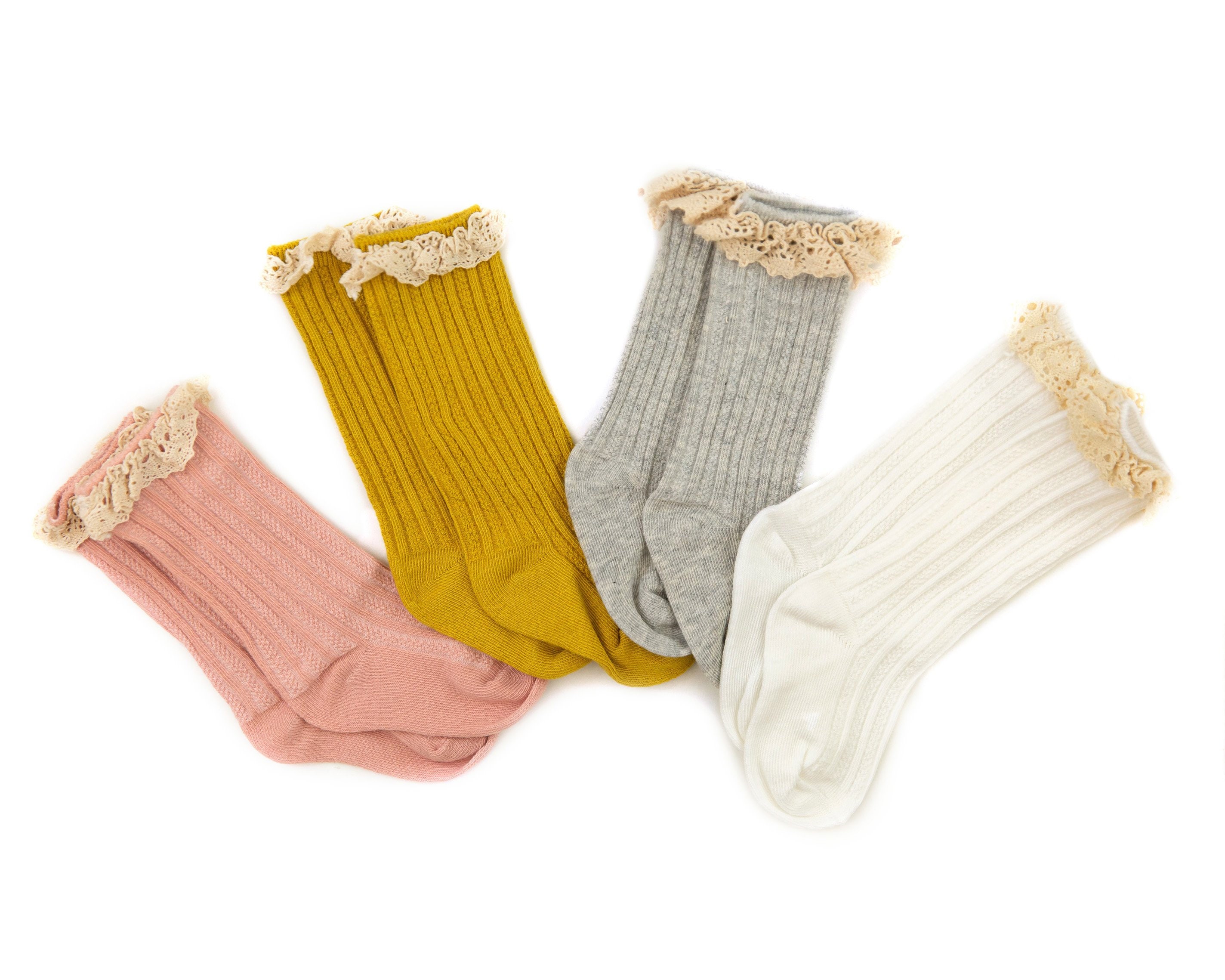 Baby Knee High Socks Baby Girl Lace Trim Socks Pink Knee High Etsy