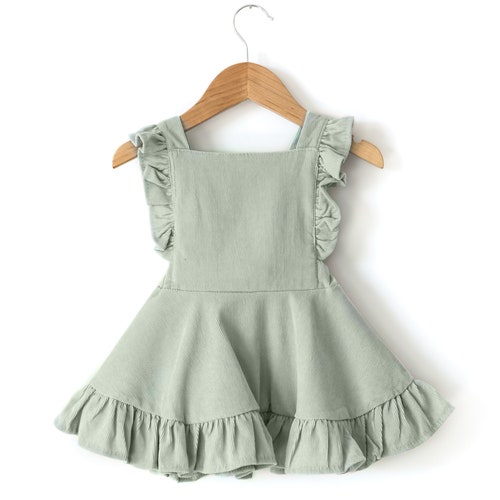 Brown Corduroy Little Girl Overall Dress Baby Girl Corduroy Etsy