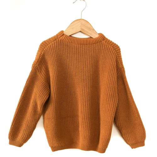 Baby Girl Oversized Sweater in Orange Toddler Girl Sweater - Etsy