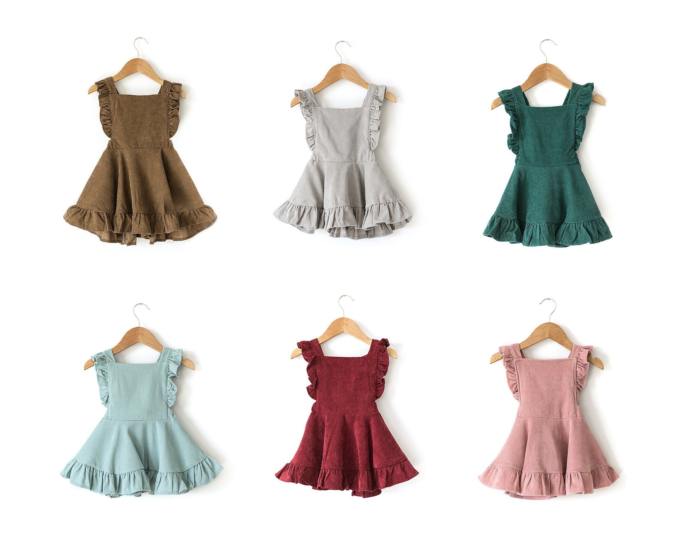 Brown Corduroy Little Girl Overall Dress Baby Girl Corduroy Etsy